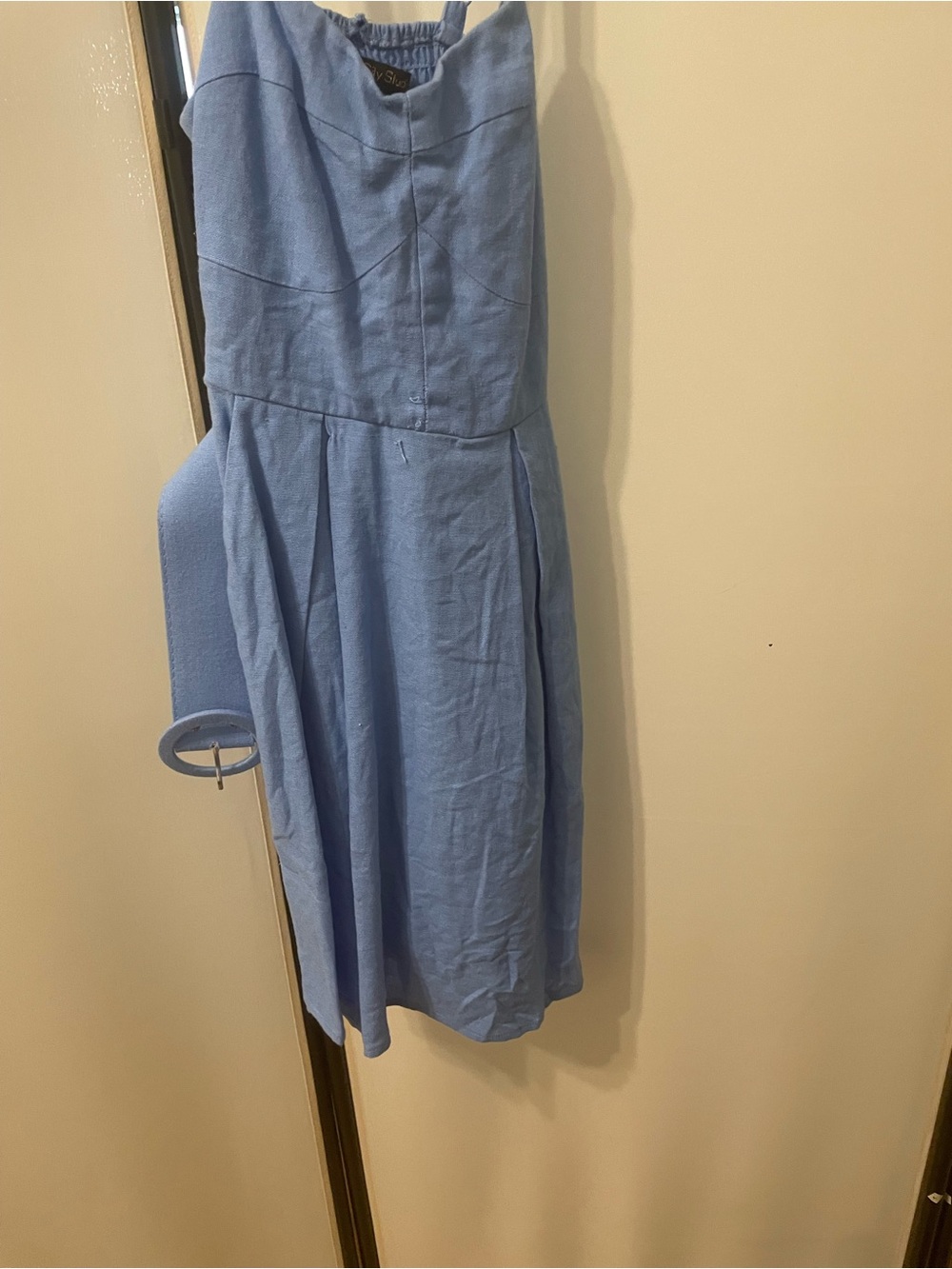 Light Blue Women's Sleeveless Midi Dress